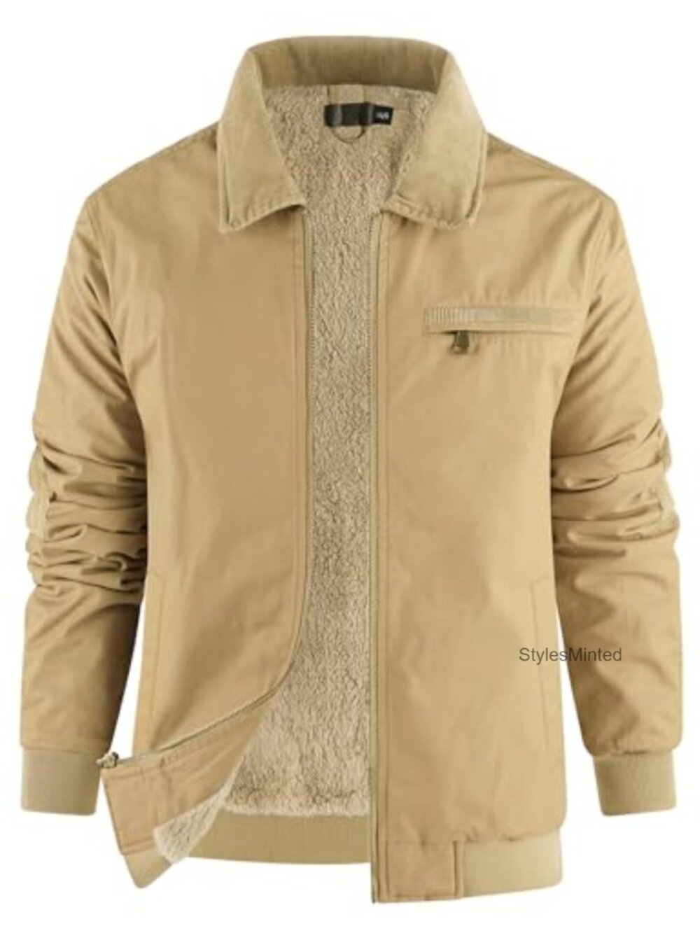 Waxed Cotton Duck Detroit Jacket Sherpa Lined Water Resistant Canvas Coat